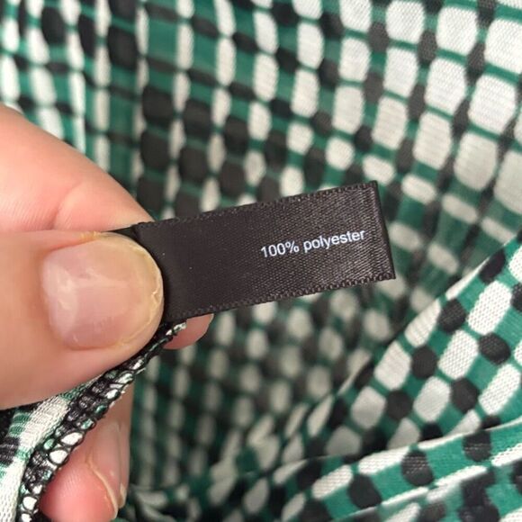 The Limited Green Retro sheer Henley Top Small - Picture 3 of 4